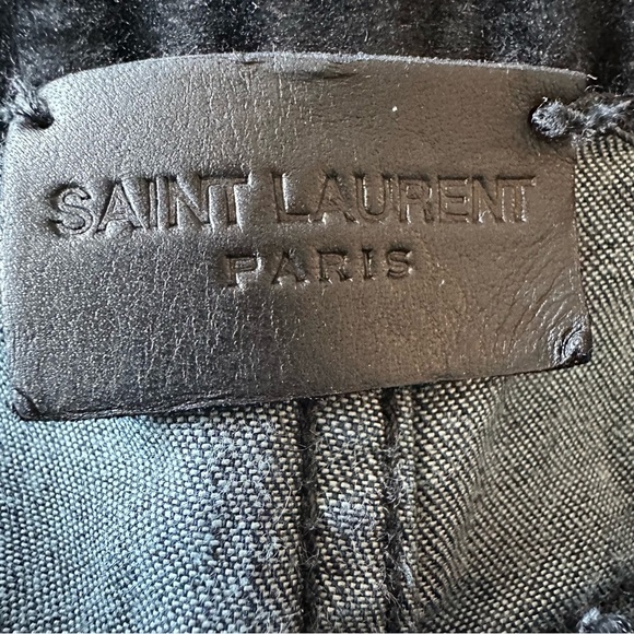 YVES SAINT LAURENT SKINNY VELVET LIKE BLACK PANTS JEANS MENS  AUTHENTIC - Picture 6 of 16